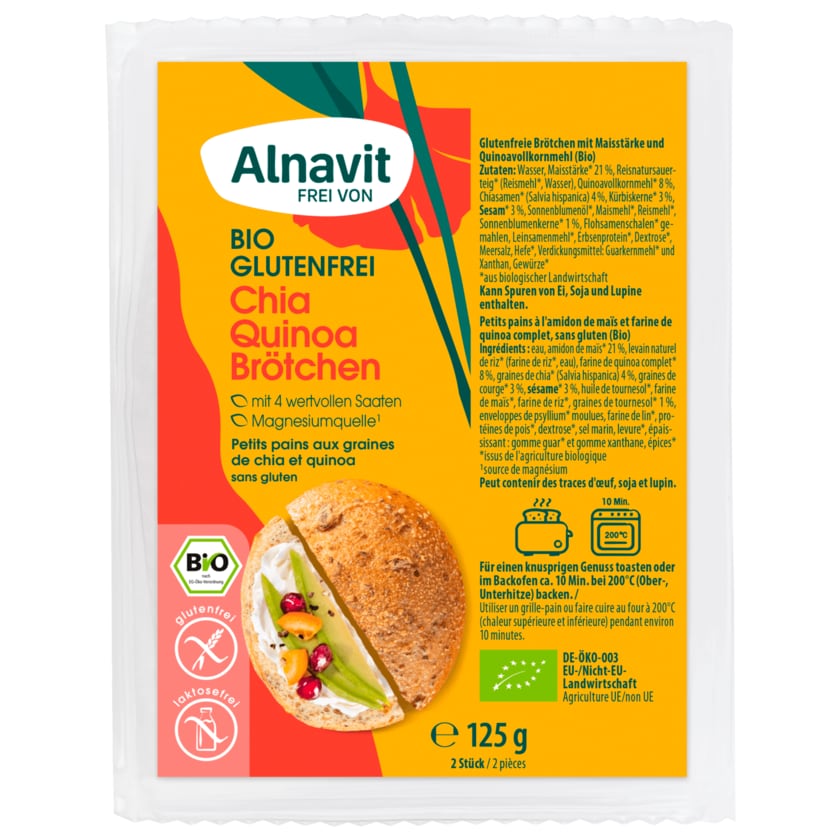 Alnavit Bio Chia-Quinoa Brötchen glutenfrei 125g